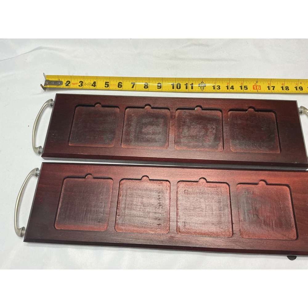 Classic Malts Selection Wood Whisky Flight Boards Set of 2 Tasting Trays Handles